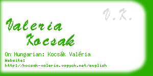 valeria kocsak business card