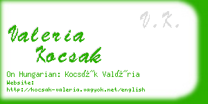 valeria kocsak business card